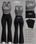 Signature nAKed Sportzwear Set - Grey Crop Top and Black Pants Pre-Order