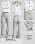 Signature nAKed Sportzwear Set - White Crop Top/ Grey Pants - Pre-Order...